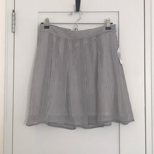 White and gray pinstripe skirt